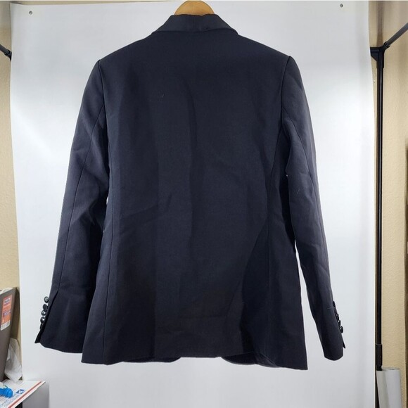 Amanda Uprichard Jane Blazer in Black Revolve Satin Collar L - Picture 4 of 9